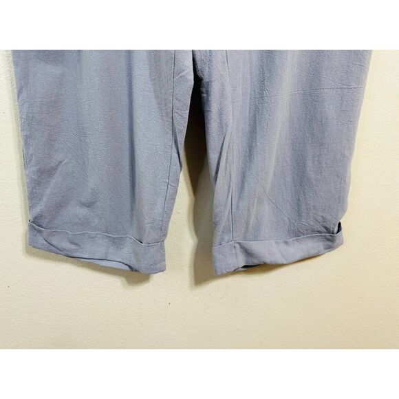 Cellabie Women's Cuffed Capri Pants Plus Size 2X Crepe Texture Slash Pockets - Picture 3 of 6